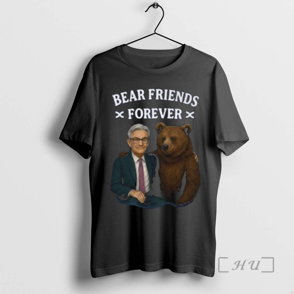 Officials Jerome Powell Bear Friends Forever Circle Black T-Shirts, Hoodie, Sweatshirt | PopFlextees.com