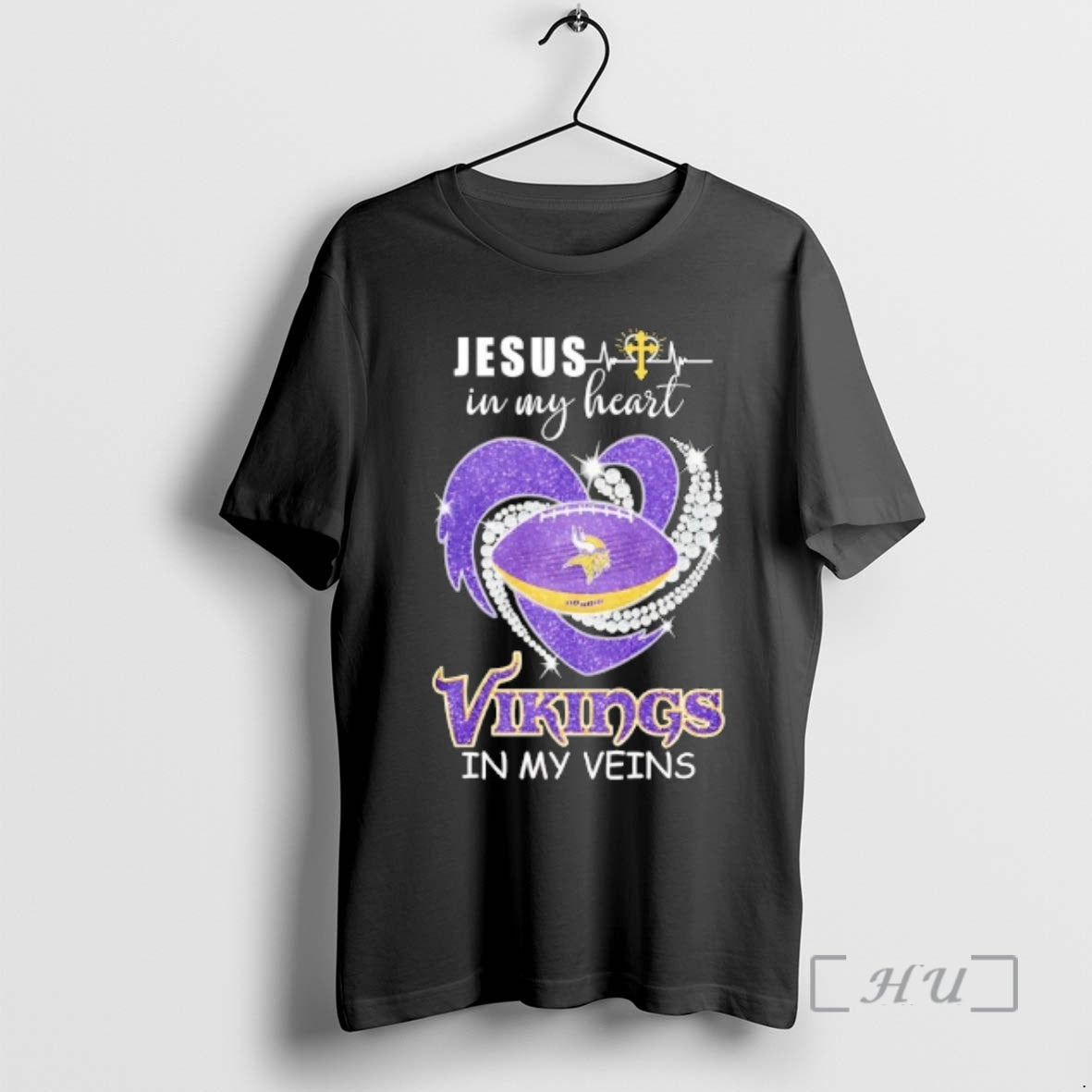 Officials Jesus In My Heart Minnesota Vikings In My Veins Logo Team Premium T Shirts Hoodie, Sweatshirt | PopFlextees.com