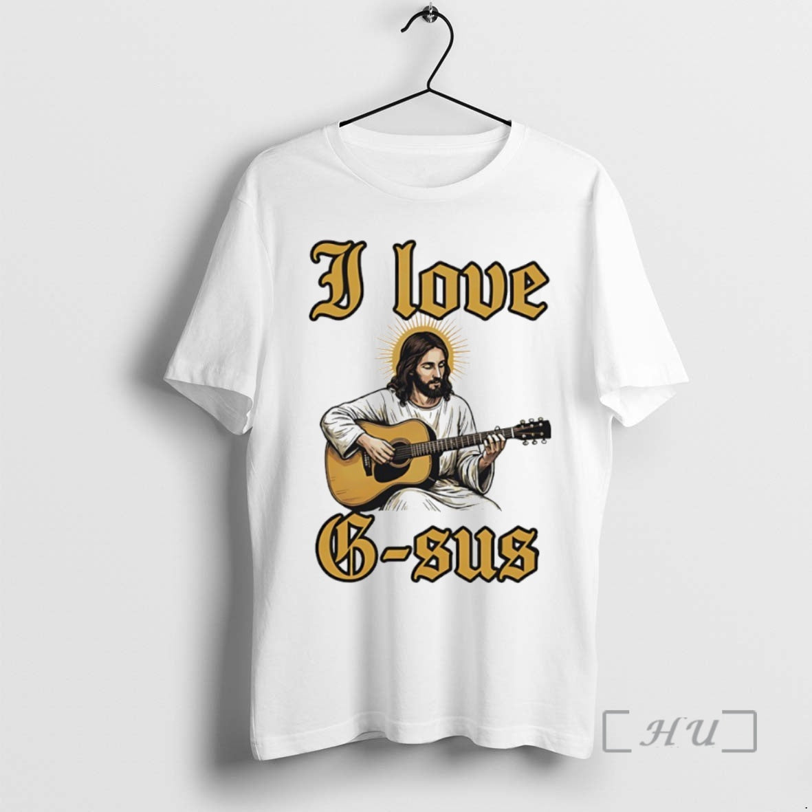 Officials Jesus Playing Guitar I Love G Sus Circle T-Shirts, Hoodie, Sweatshirt | PopFlextees.com
