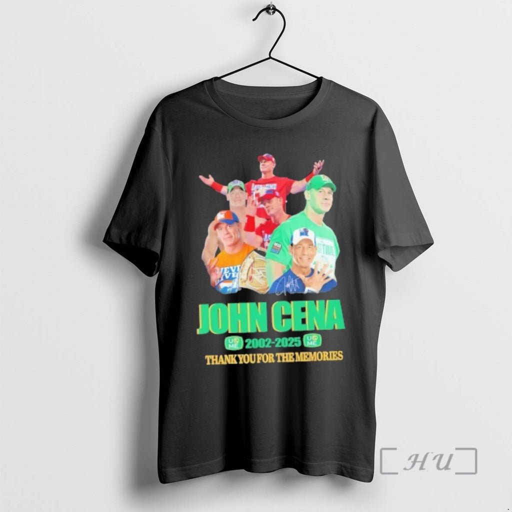 Officials John Cena 2002 2025 Thank You For The Memories Signature Premium T Shirts Sweater Hoodie, Sweatshirt