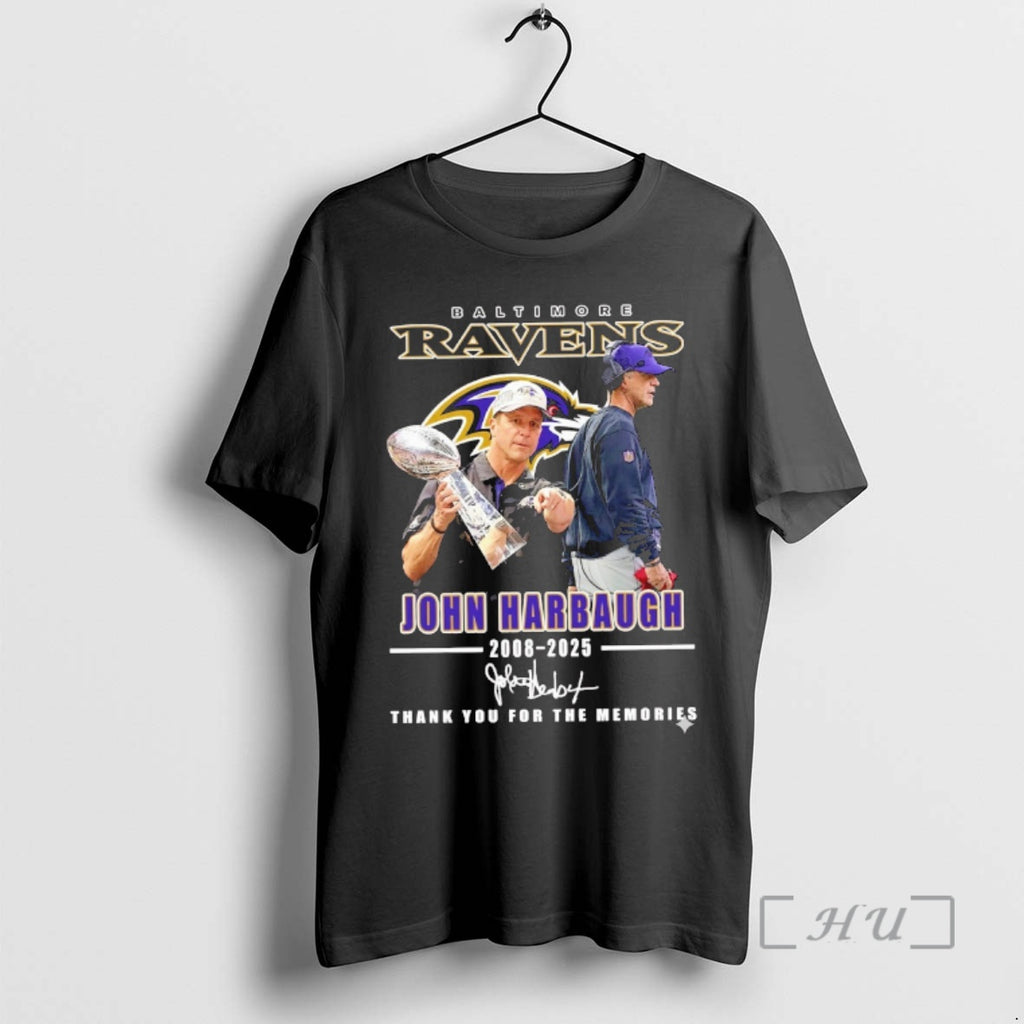 Officials John Harbaugh Thank You For The Memories Ravens Legendary Coach Tribute Tee Premium Hoodie, Sweatshirt