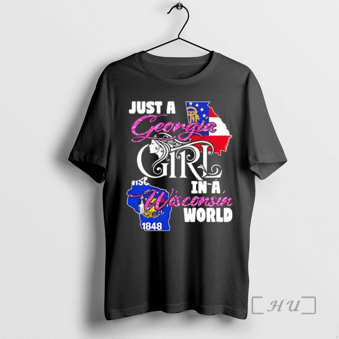 Officials Just A Georgia Girl In A Wisconsin World T-Shirts, Hoodie, Sweatshirt | PopFlextees.com