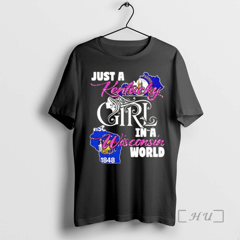 Officials Just A Kentucky Girl In A Wisconsin World T-Shirts, Hoodie, Sweatshirt | PopFlextees.com