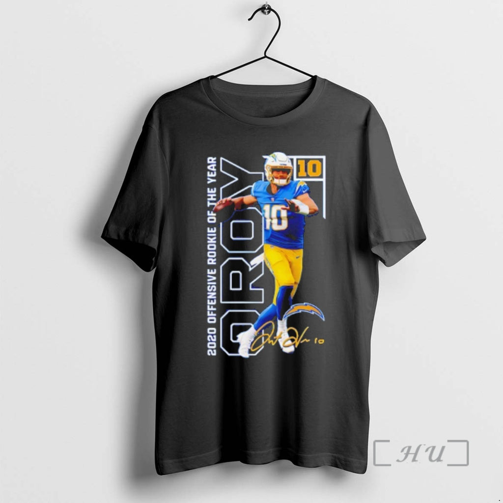 Officials Justin Herbert Los Angeles Chargers 2020 Offensive Rookie Of The Year Signature Premium T-Shirts, Hoodie,...