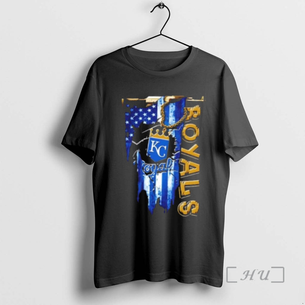 Officials Kansas City Royals Baseball Battle Shattered Usa Flag Rip Design Premium T Shirts Sweater Hoodie, Sweatshirt