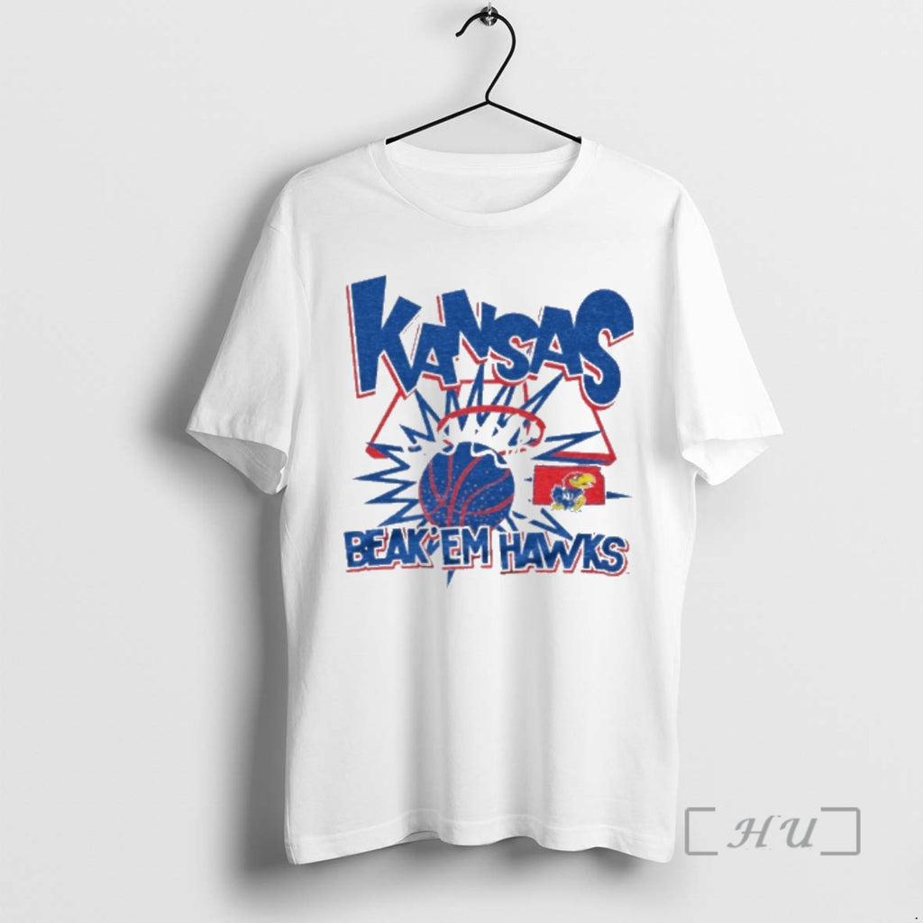 Officials Kansas Jayhawks Nba Slam Beak Em Hawks T-Shirts, Hoodie, Sweatshirt | PopFlextees.com
