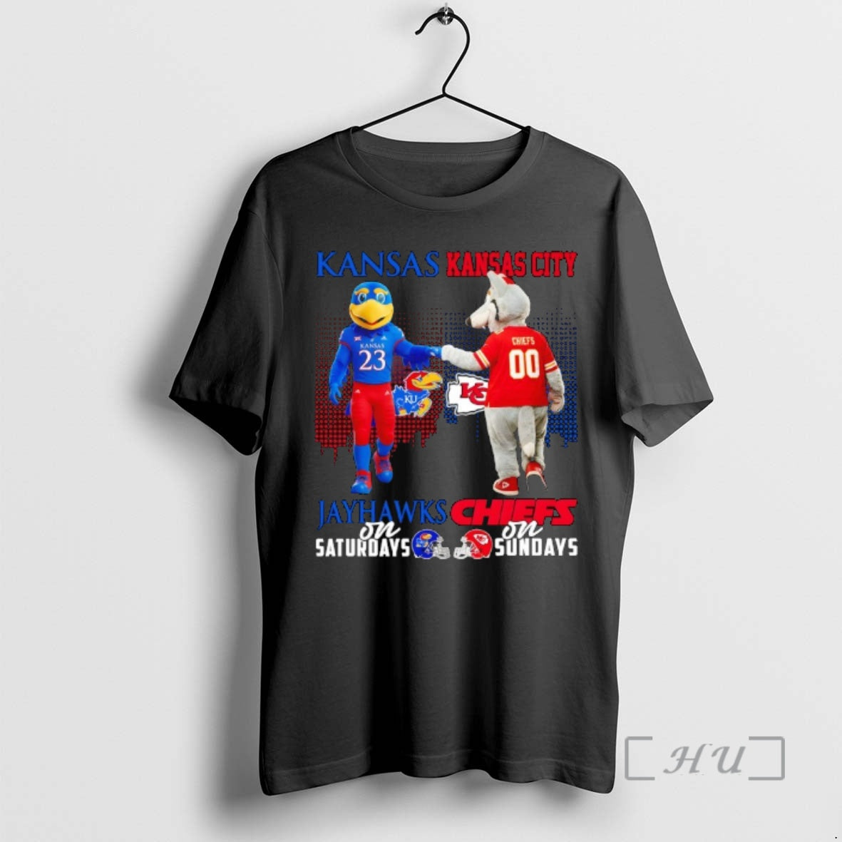 Officials Kansas Jayhawks On Saturdays X Kansas City Chiefs On Sundays Mascot Premium T Shirts Hoodie, Sweatshirt