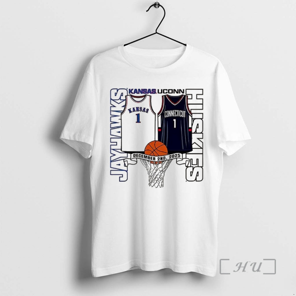 Officials Kansas Jayhawks Vs Uconn Huskies Number 1 2025 T-Shirts, Hoodie, Sweatshirt