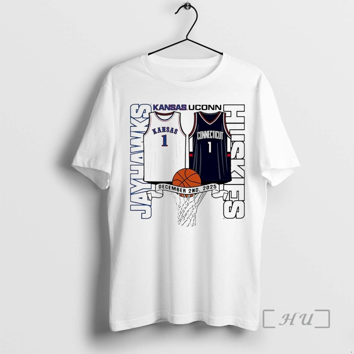 Officials Kansas Jayhawks Vs Uconn Huskies Jersey Matchup T-Shirts, Hoodie, Sweatshirt | PopFlextees.com