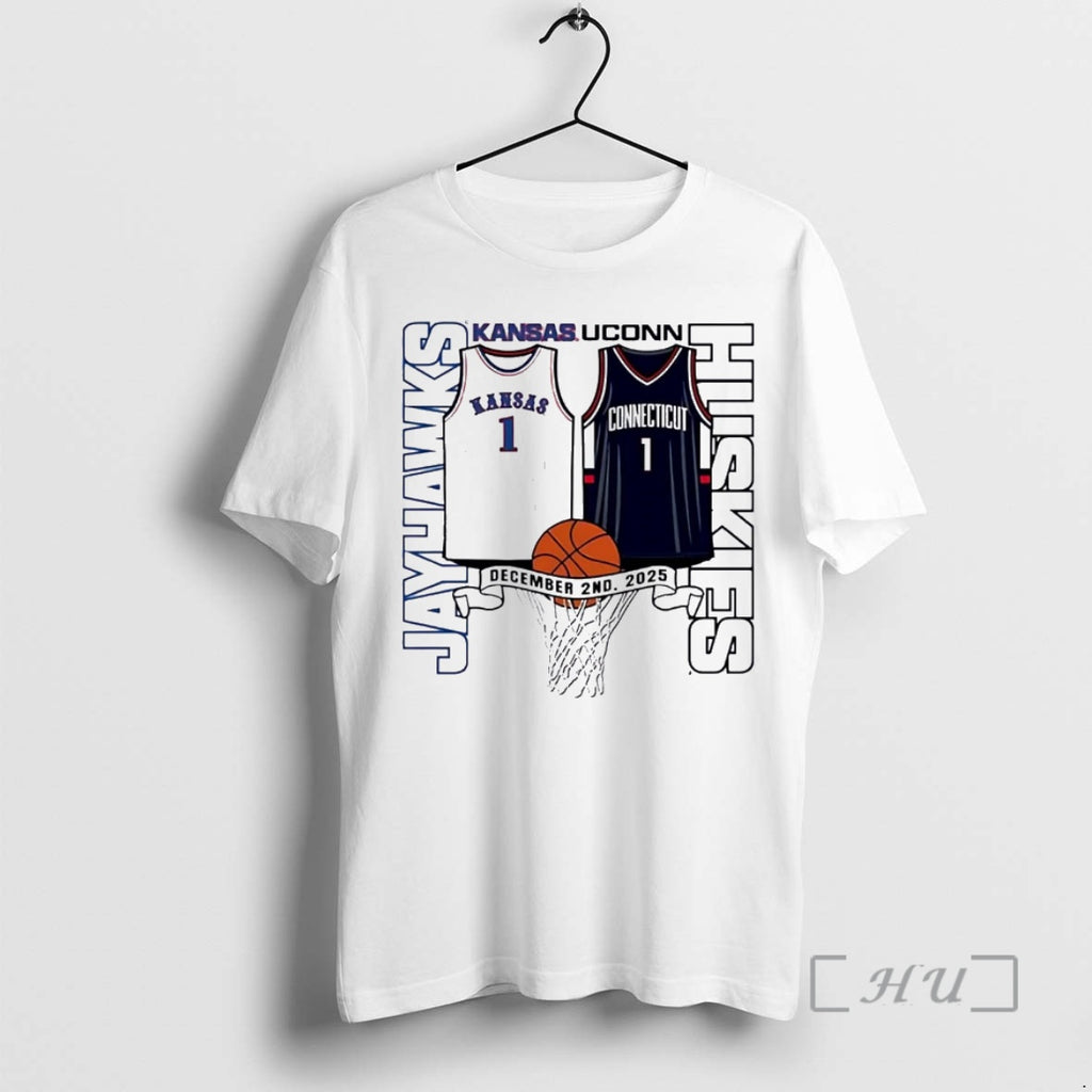 Officials Kansas Jayhawks Vs Uconn Huskies Jersey Matchup Christmas T-Shirts, Hoodie, Sweatshirt | PopFlextees.com