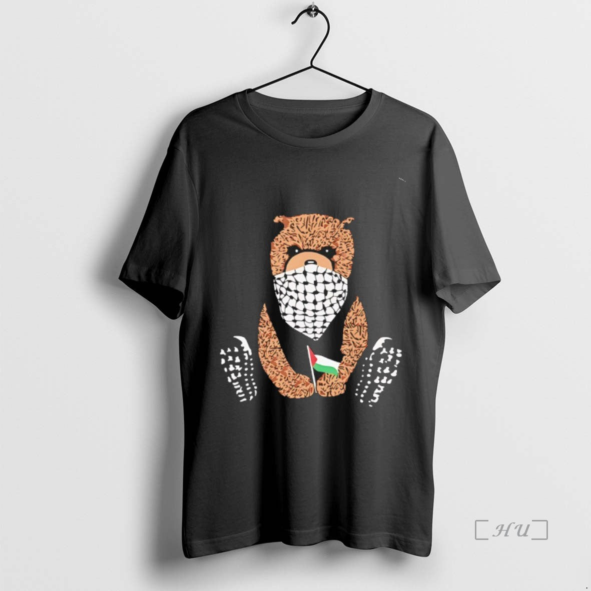 Officials Keffiyeh Bear Pali Bear Palestine Flag T-Shirts, Hoodie, Sweatshirt | PopFlextees.com