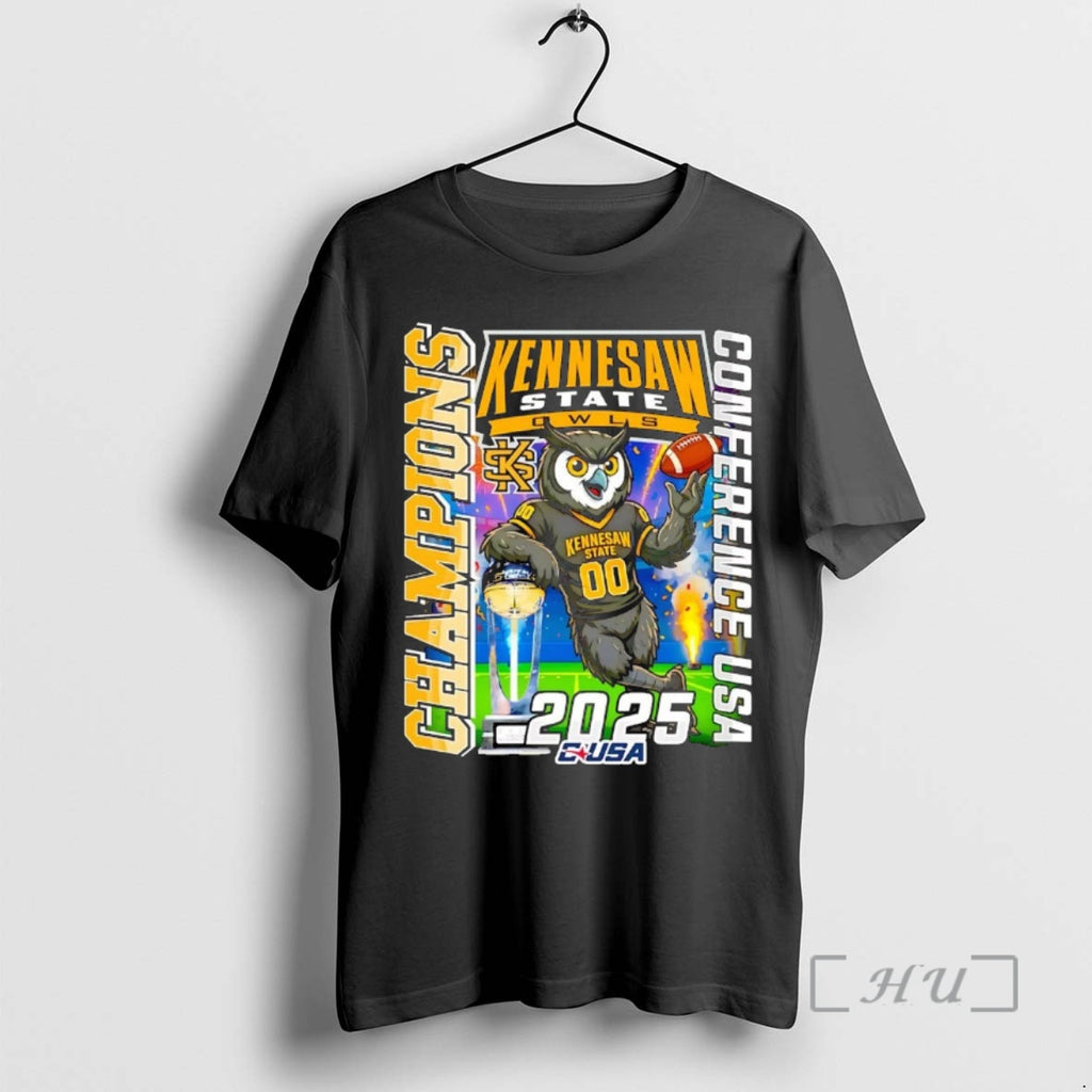 Officials Kennesaw State Owls 2025 Conference Usa Champions T-Shirts, Hoodie, Sweatshirt | PopFlextees.com