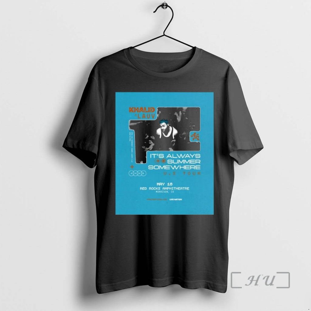 Officials Khalid Lauv Its Always Summer Somewhere Us Tour 2026 T-Shirts, Hoodie, Sweatshirt | PopFlextees.com
