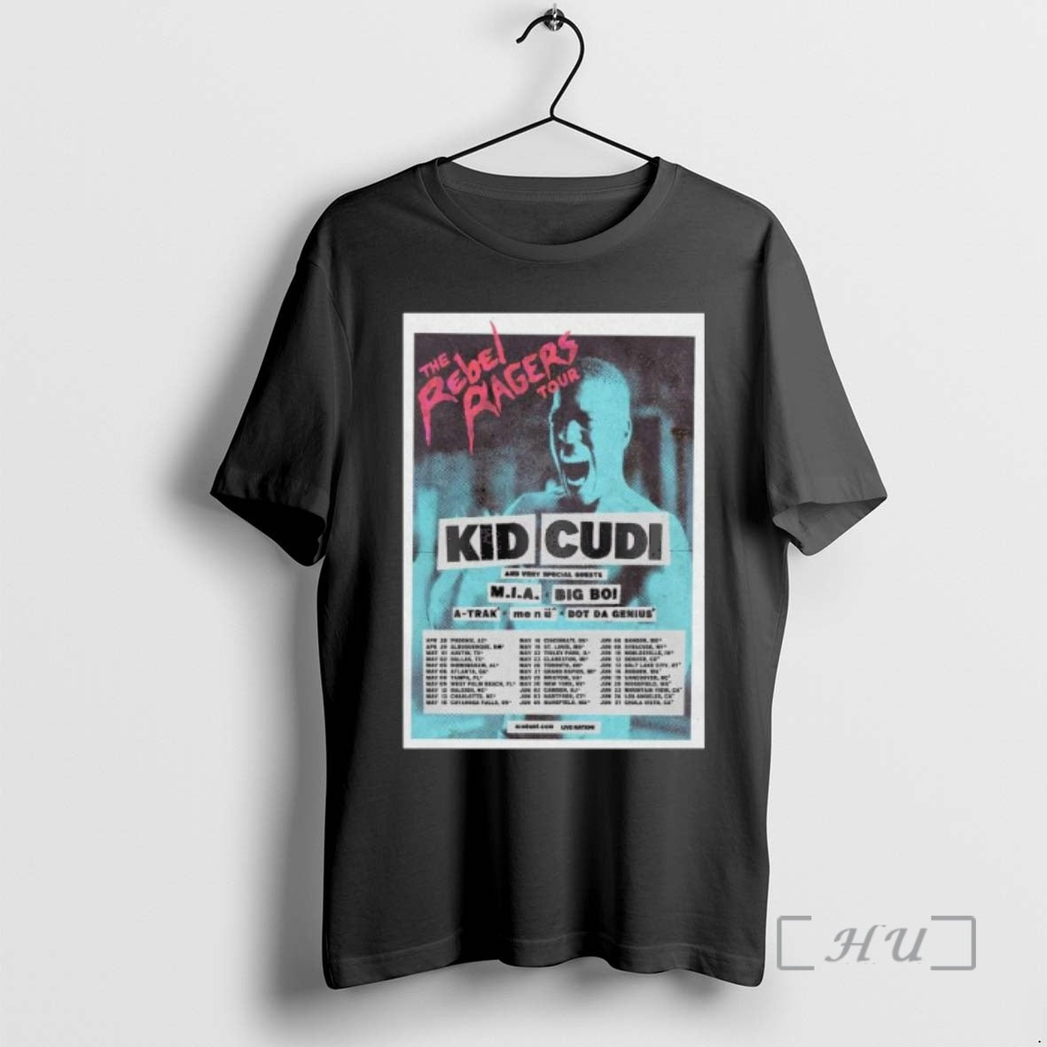 Officials Kid Cudi The Rebel Ragers Tour 2026 In North American Premium T Shirts Sweater Hoodie, Sweatshirt | PopFlextees.com