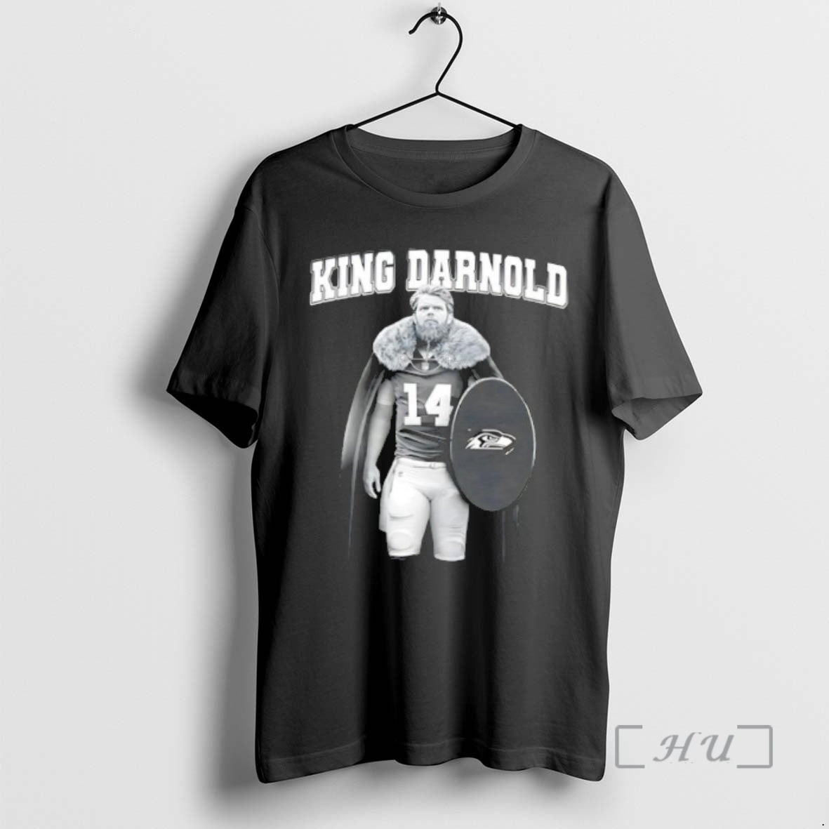Officials King Sam Darnold 14 Seattle Football Viking Warrior Shield T-Shirts, Hoodie, Sweatshirt | PopFlextees.com