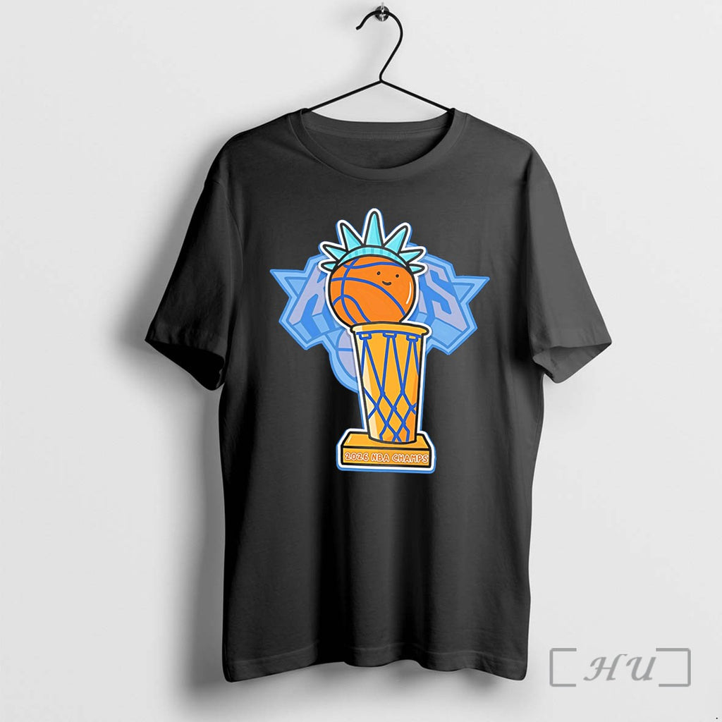 Officials Knicks In Five World Champs 2026 Trophy Paint Tee