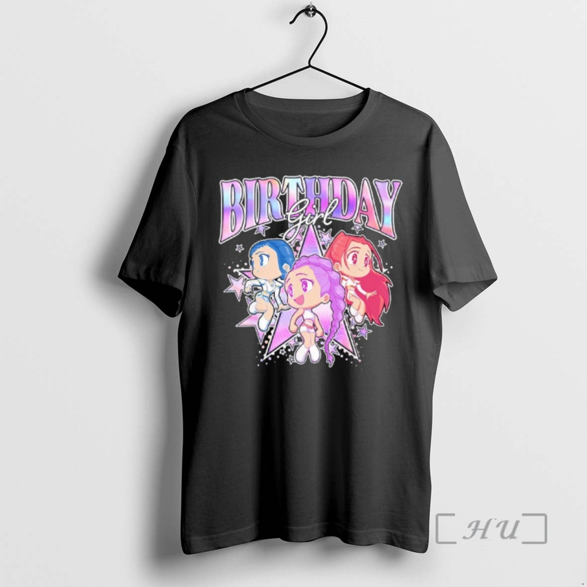 Officials Kpop Demon Hunters Birthday Girl Adorable Chibi Group Shot T-Shirts, Hoodie, Sweatshirt | PopFlextees.com