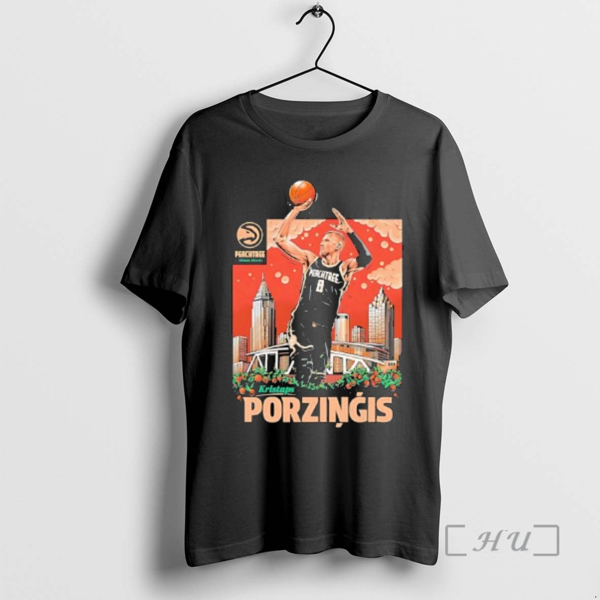 Officials Kristaps Porzingis Peachtree Skyline Player T-Shirts, Hoodie, Sweatshirt | PopFlextees.com