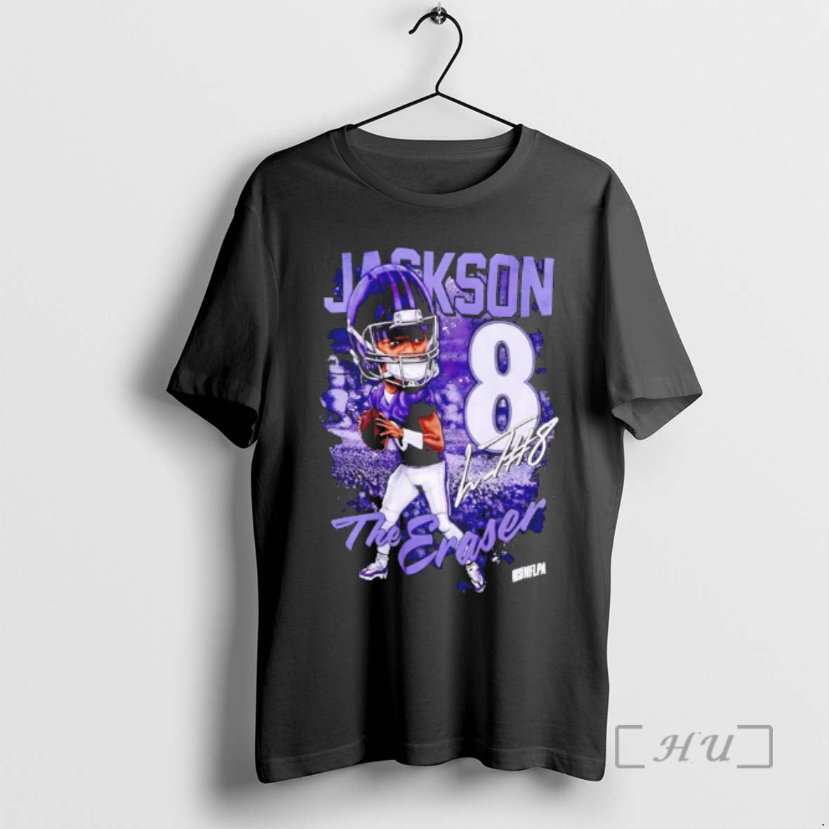 Officials Lamar Jackson The Eraser Number 8 Signature Caricature T-Shirts, Hoodie, Sweatshirt | PopFlextees.com