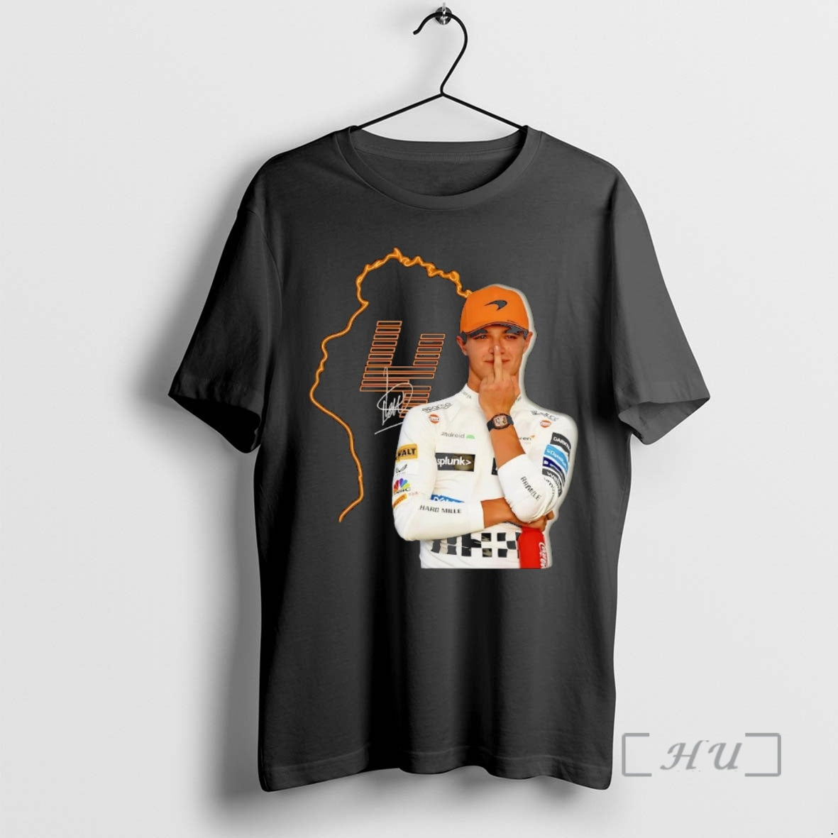 Officials Lando Norris Middle Finger Signature T-Shirts, Hoodie, Sweatshirt | PopFlextees.com