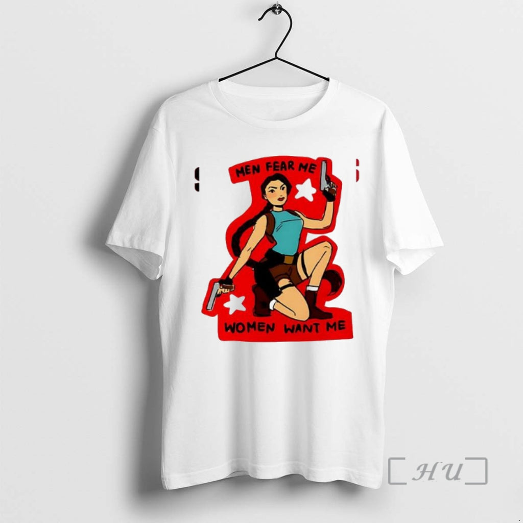 Officials Lara Croft Tomb Raider Men Fear Me Women Want Me Woman Premium T Shirts Hoodie, Sweatshirt | PopFlextees.com