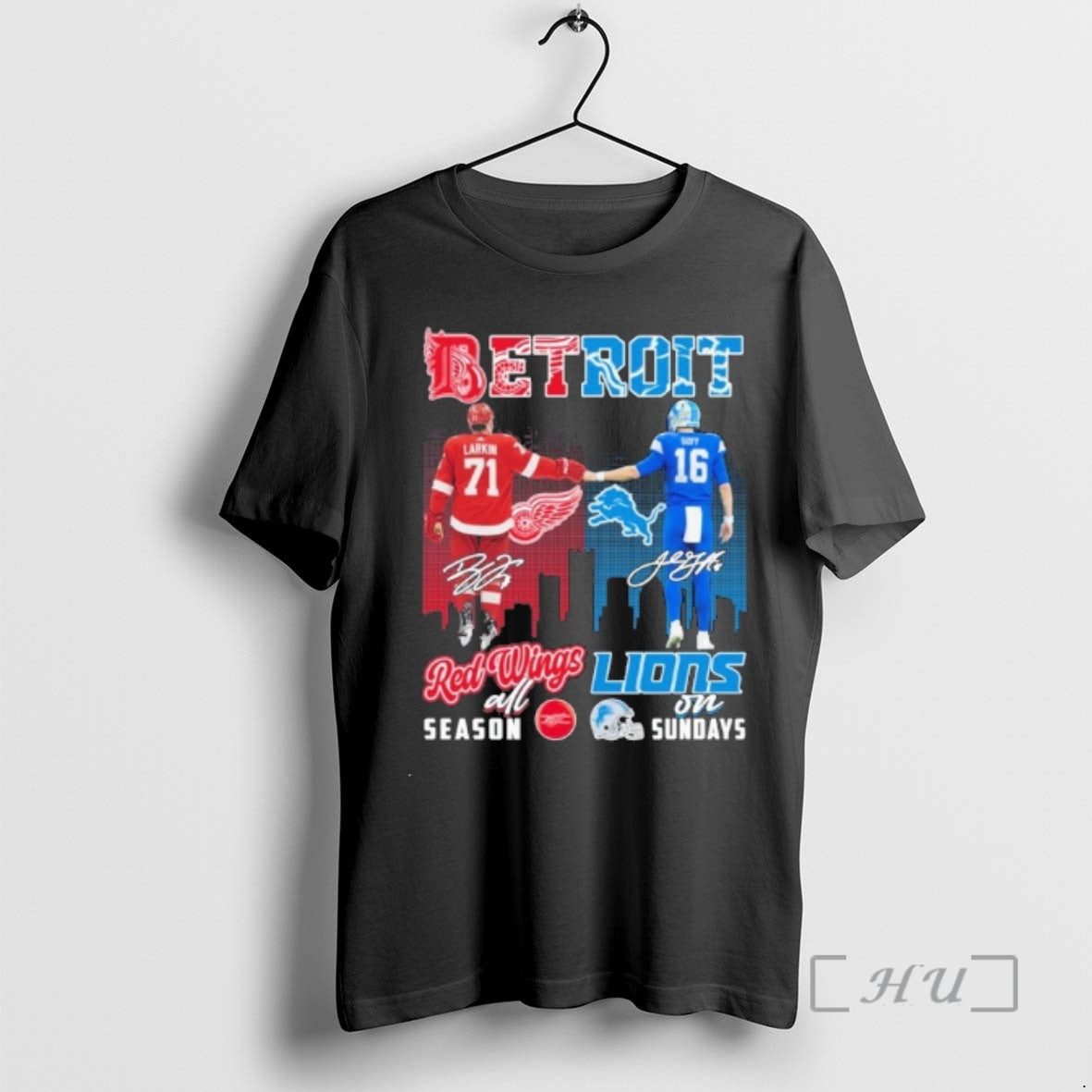 Officials Larkin Red Wings All Season And Goff Lions On Sundays Premium T Shirts Sweater Hoodie, Sweatshirt | PopFlextees.com