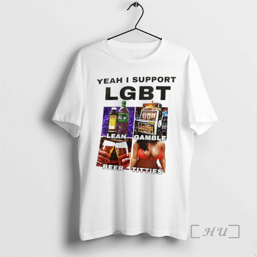Officials Lean Gamble Beer Titties Yeah I Support Lgbt T-Shirts, Hoodie, Sweatshirt