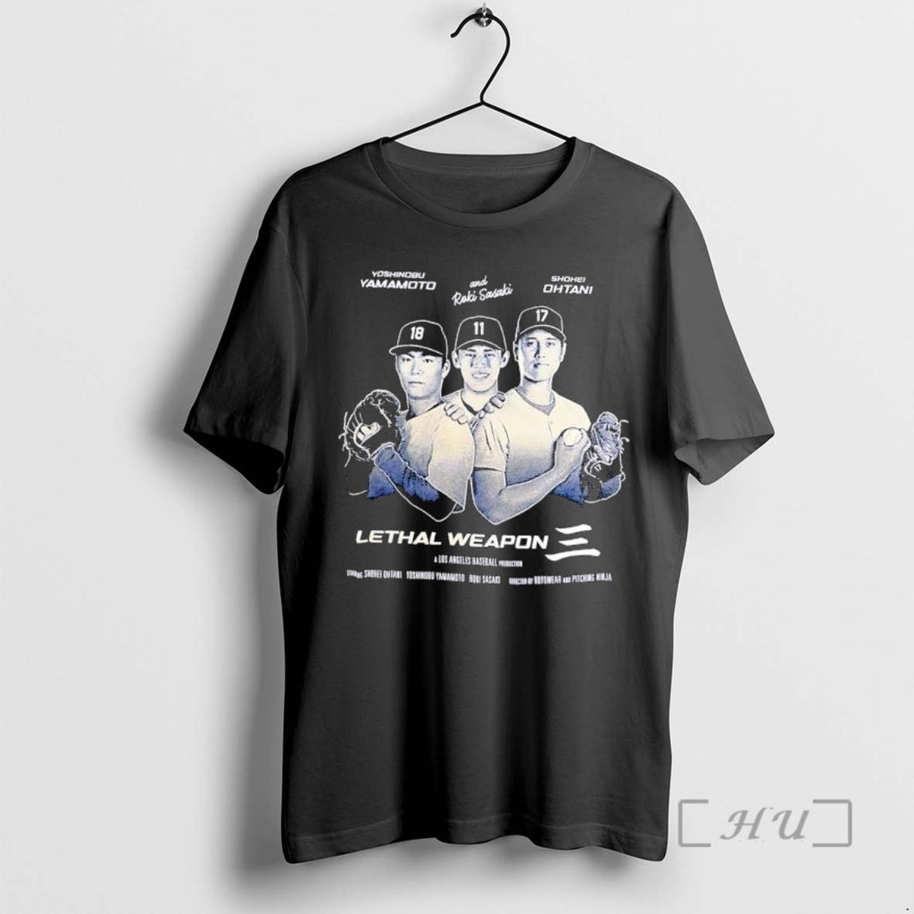 Officials Lethal Weapon Yoshinobu Yamamoto Roki Sasaki Shohei Ohtani Baseball T-Shirts, Hoodie, Sweatshirt | PopFlextees.com