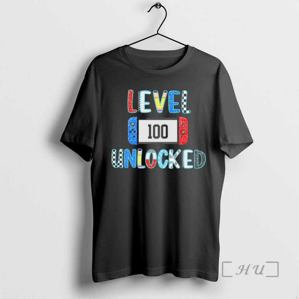 Officials Level Unlocked 100 Days Of School T-Shirts, Hoodie, Sweatshirt | PopFlextees.com