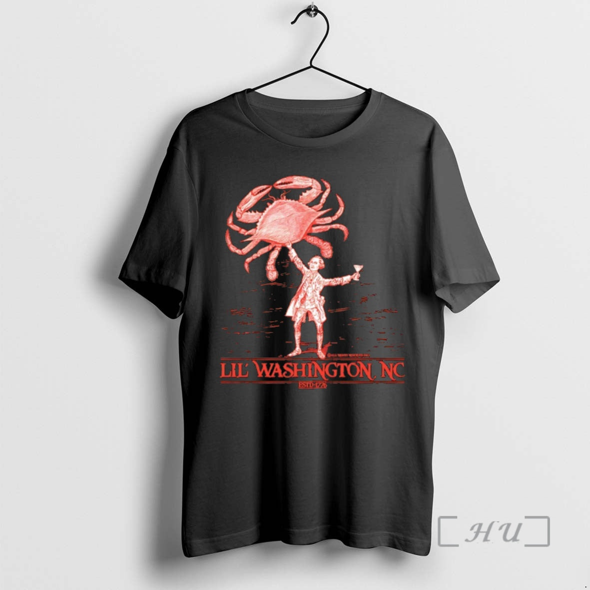 Officials Little George Washington Loves Crab Est 1776 Funny T-Shirts, Hoodie, Sweatshirt | PopFlextees.com