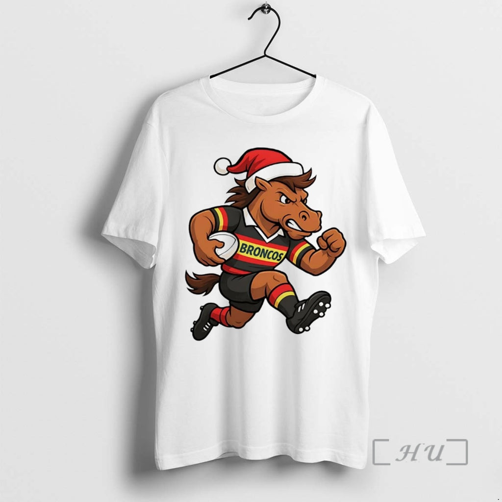 Officials London Broncos Santa Hat Mascot Christmas T-Shirts, Hoodie, Sweatshirt | PopFlextees.com