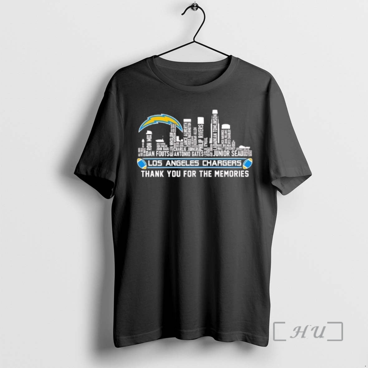Officials Los Angeles Chargers City Players Names Thank You For The Memories Premium T Shirts Hoodie, Sweatshirt