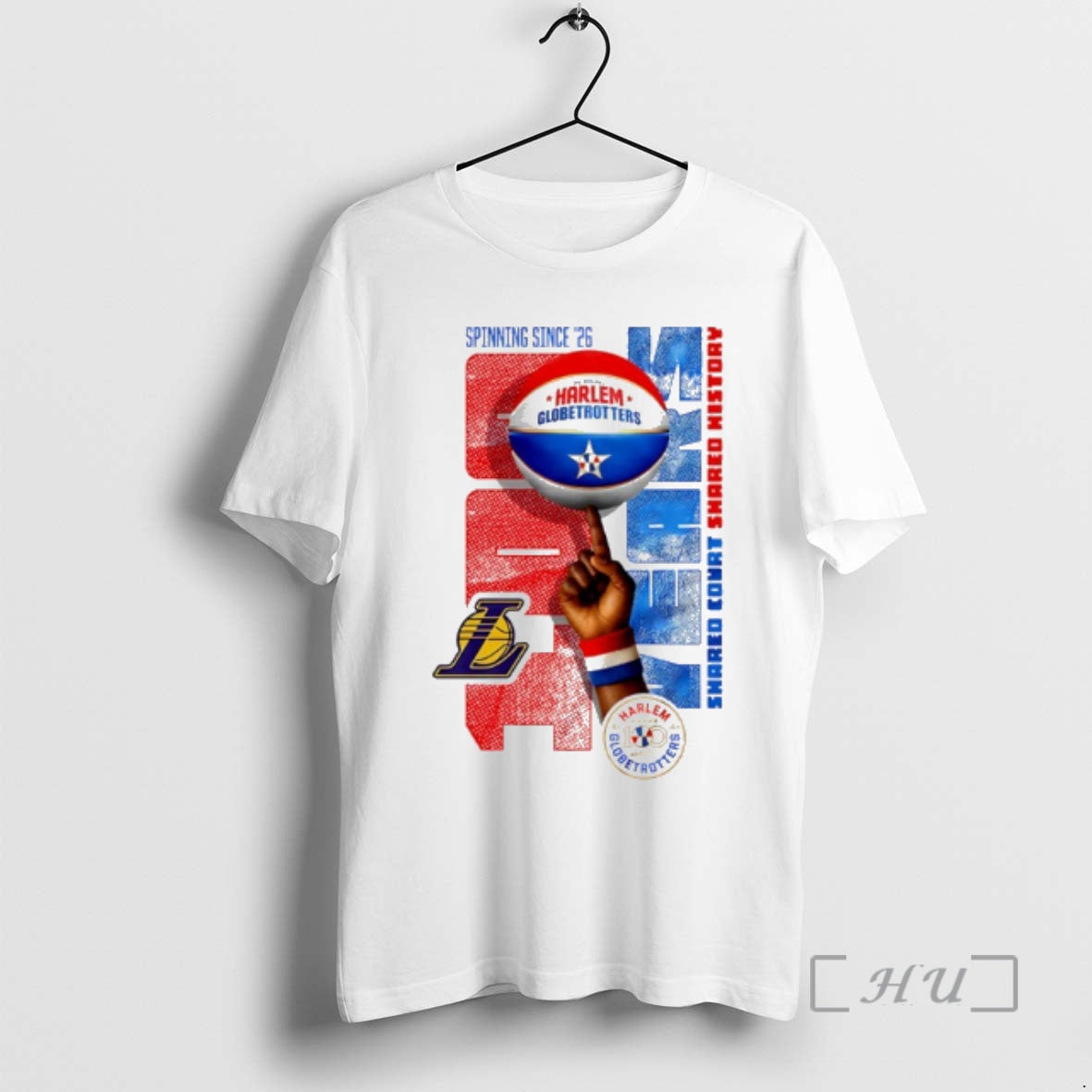 Officials Los Angeles Lakers X Harlem Globetrotters Spinning Since 26 T-Shirts, Hoodie, Sweatshirt | PopFlextees.com
