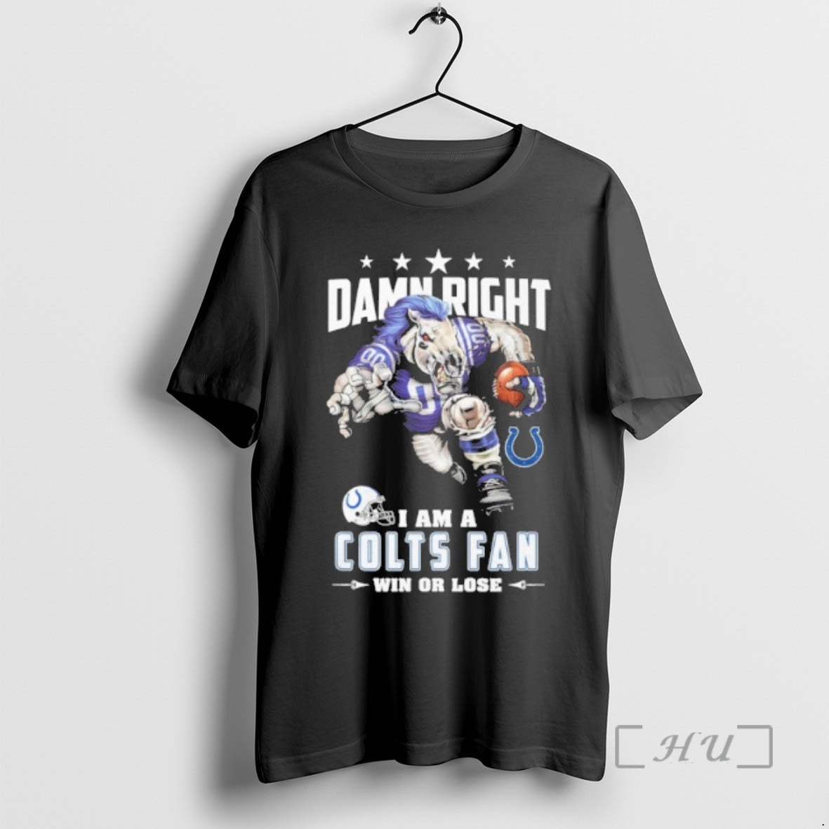 Officials Mascot Damn Right I Am A Colts Fan Win Or Lose Premium T Shirts Hoodie, Sweatshirt | PopFlextees.com