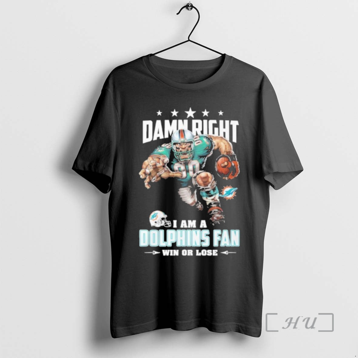Officials Mascot Damn Right I Am A Dolphins Fan Win Or Lose Premium T Shirts Hoodie, Sweatshirt | PopFlextees.com