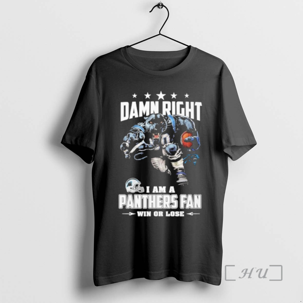 Officials Mascot Damn Right I Am A Panthers Fan Win Or Lose Premium T Shirts Hoodie, Sweatshirt | PopFlextees.com