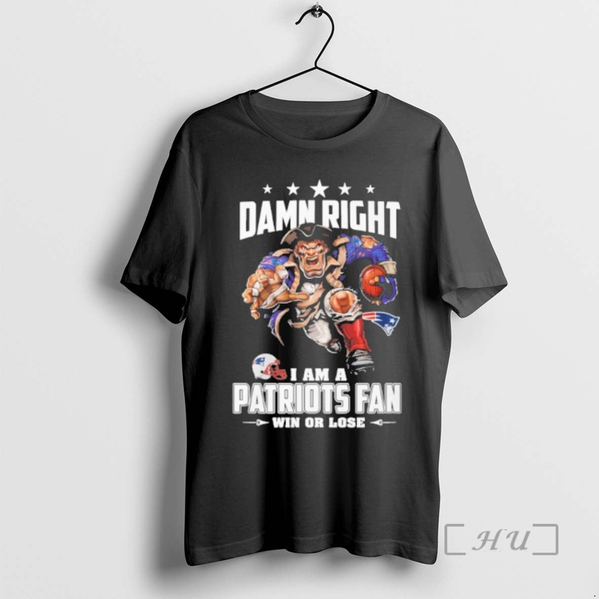 Officials Mascot Damn Right I Am A Patriots Fan Win Or Lose Premium T Shirts Hoodie, Sweatshirt | PopFlextees.com