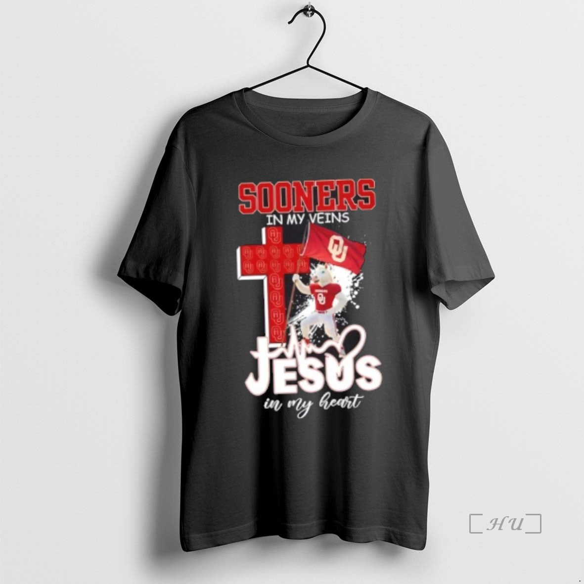 Officials Mascots Oklahoma Sooners Flag In My Veins Jesus In My Heart Premium T Shirts Hoodie, Sweatshirt | PopFlextees.com