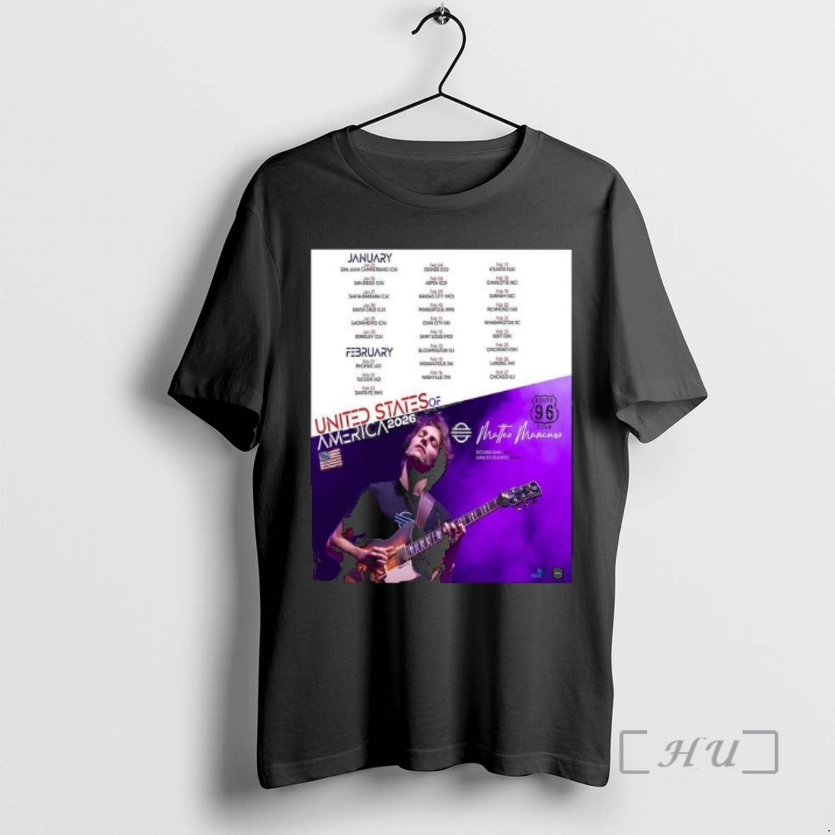 Officials Matteo Mancuso Route 96 United States America 2026 Tour Schedule Dates T-Shirts, Hoodie, Sweatshirt