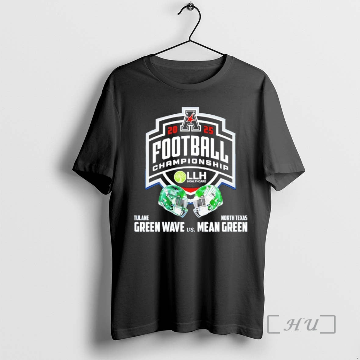 Officials Mean Green Vs Green Wave 2025 American Conference Champions Helmet T-Shirts, Hoodie, Sweatshirt