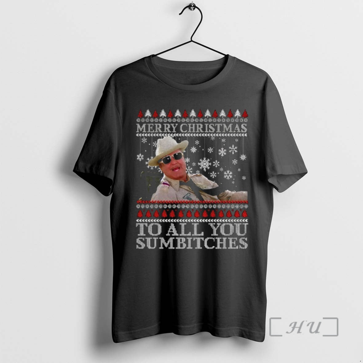 Officials Merry Christmas To All You Sumbitches Ugly Smokey And The Bandit Christmas Premium T-Shirts, Hoodie, Sweatshirt