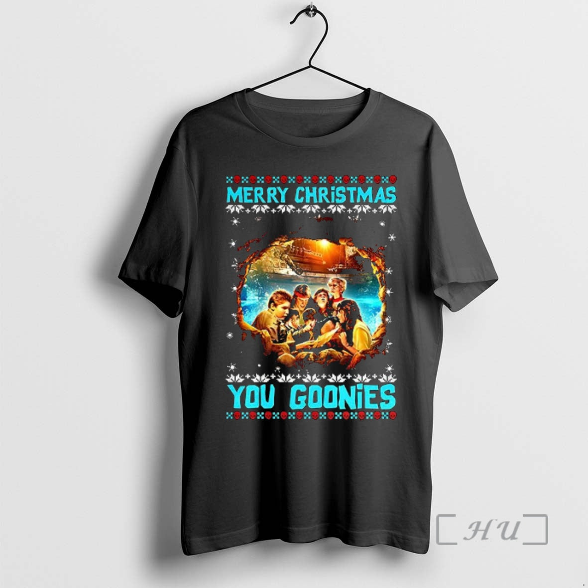 Officials Merry Christmas You Goonies Classic Adventure Ugly Xmas T-Shirts, Hoodie, Sweatshirt | PopFlextees.com