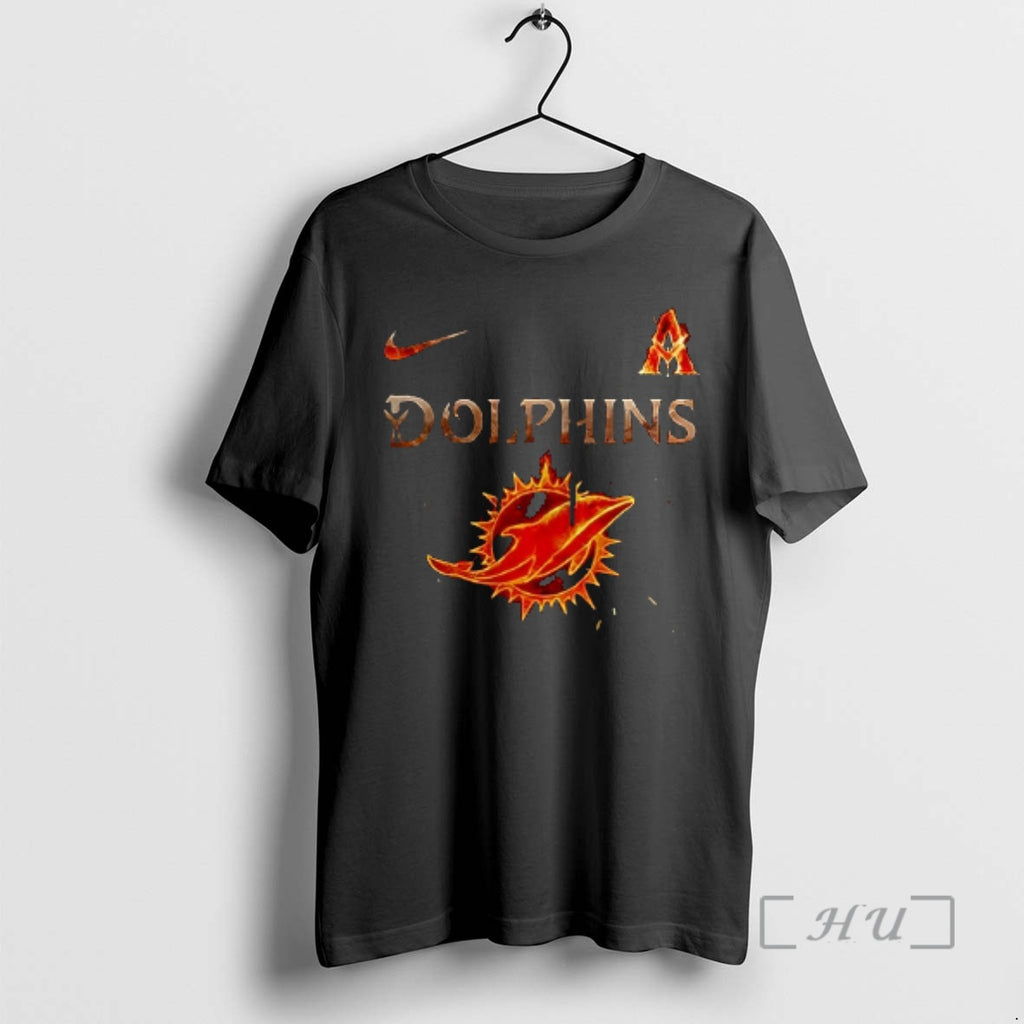 Officials Miami Dolphins X Avatar Fire And Ash Logo Double Sided Graphic Premium T Shirts Hoodie, Sweatshirt
