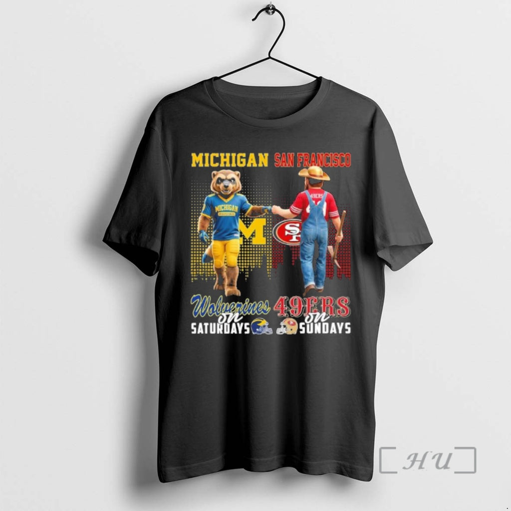 Officials Michigan Vs 49ers Mascot On Saturdays And On Sundays T-Shirts, Hoodie, Sweatshirt | PopFlextees.com