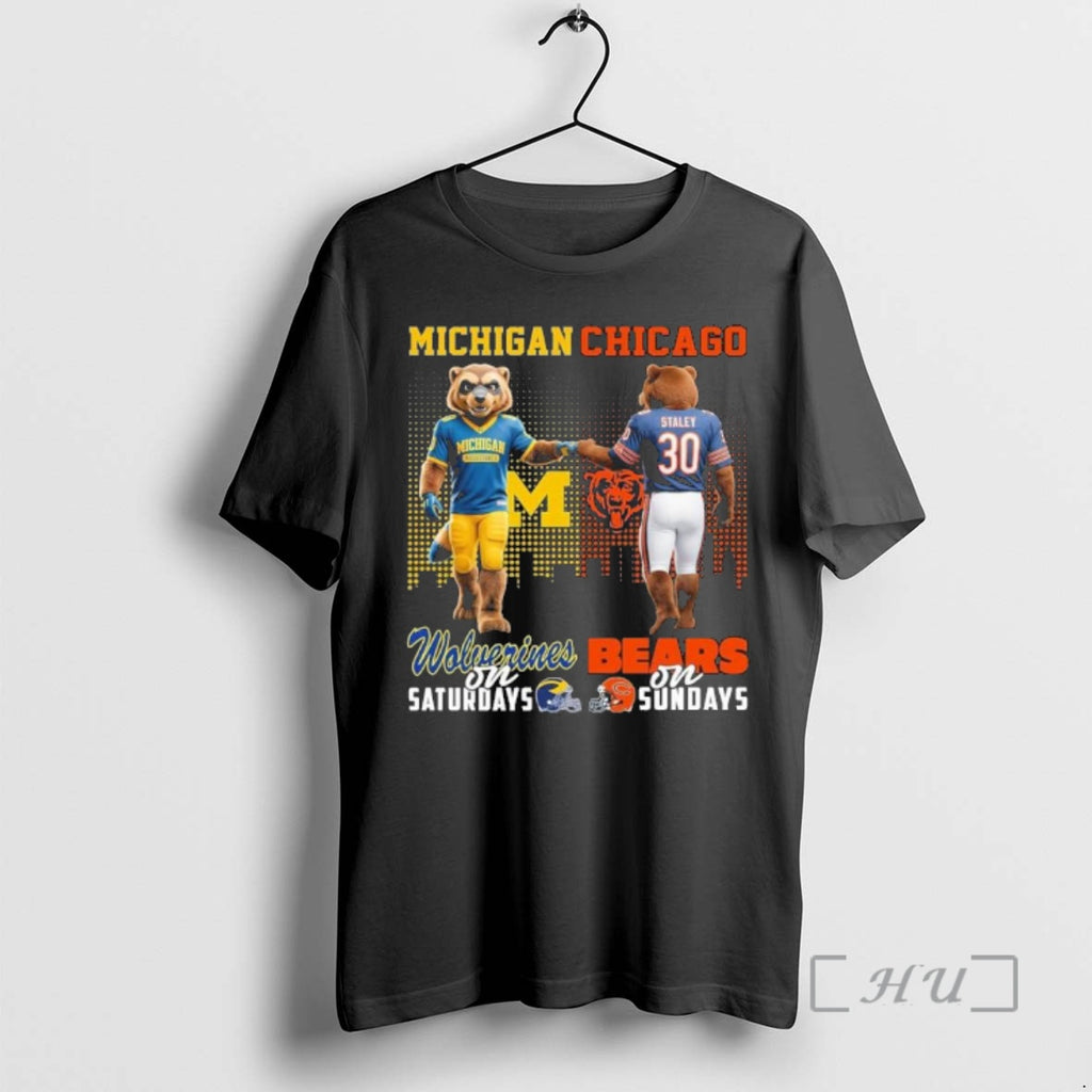 Officials Michigan Vs Bears Mascot On Saturdays And On Sundays T-Shirts, Hoodie, Sweatshirt | PopFlextees.com