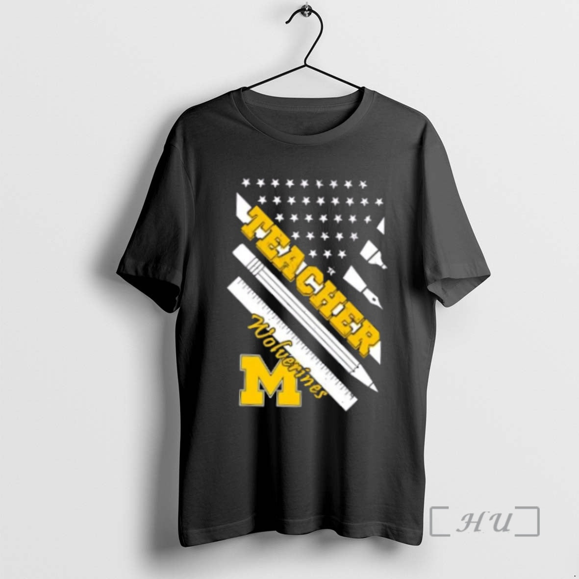 Officials Michigan Wolverines X Teacher American Flag T-Shirts, Hoodie, Sweatshirt | PopFlextees.com