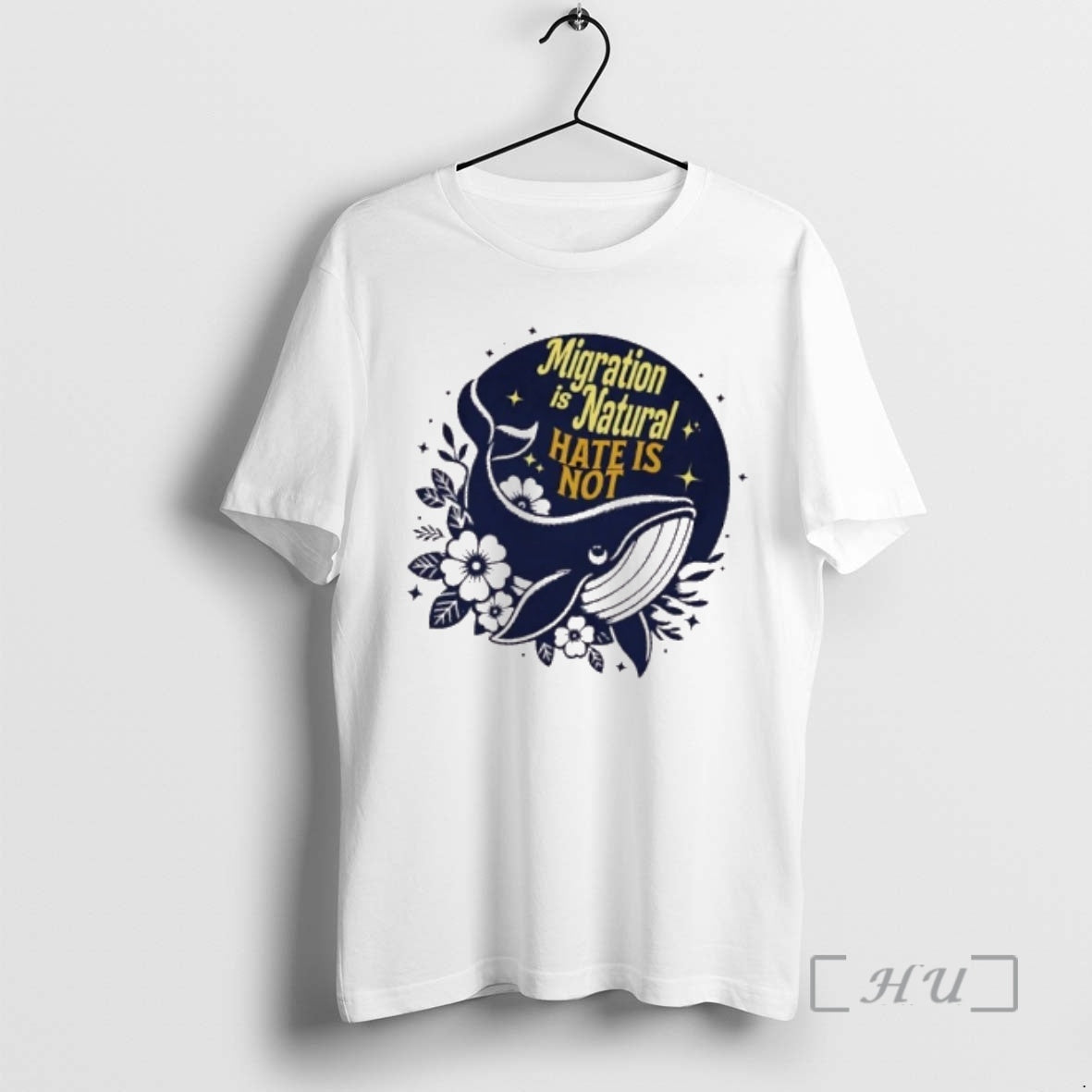 Officials Migration Is Natural Hate Is Not Floral T-Shirts, Hoodie, Sweatshirt | PopFlextees.com