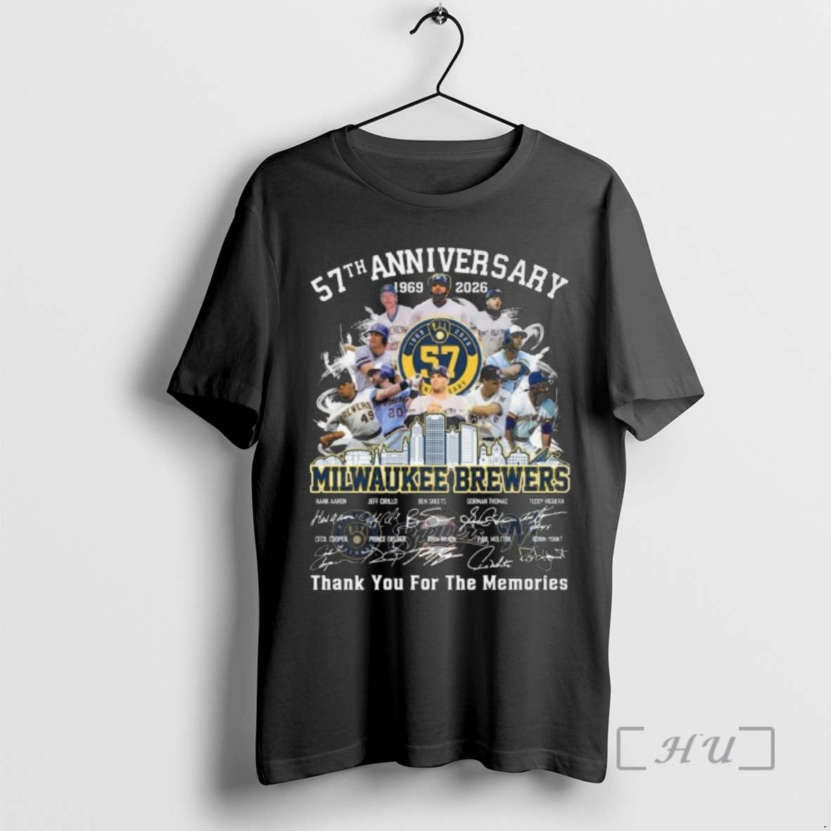 Officials Milwaukee Brewers 57th Anniversary 1969 2026 Players Signatures Thank You Memories T-Shirts, Hoodie, Sweatshirt