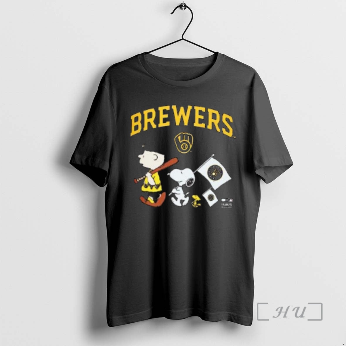 Officials Milwaukee Brewers Peanuts Flag Circle Black T-Shirts, Hoodie, Sweatshirt | PopFlextees.com