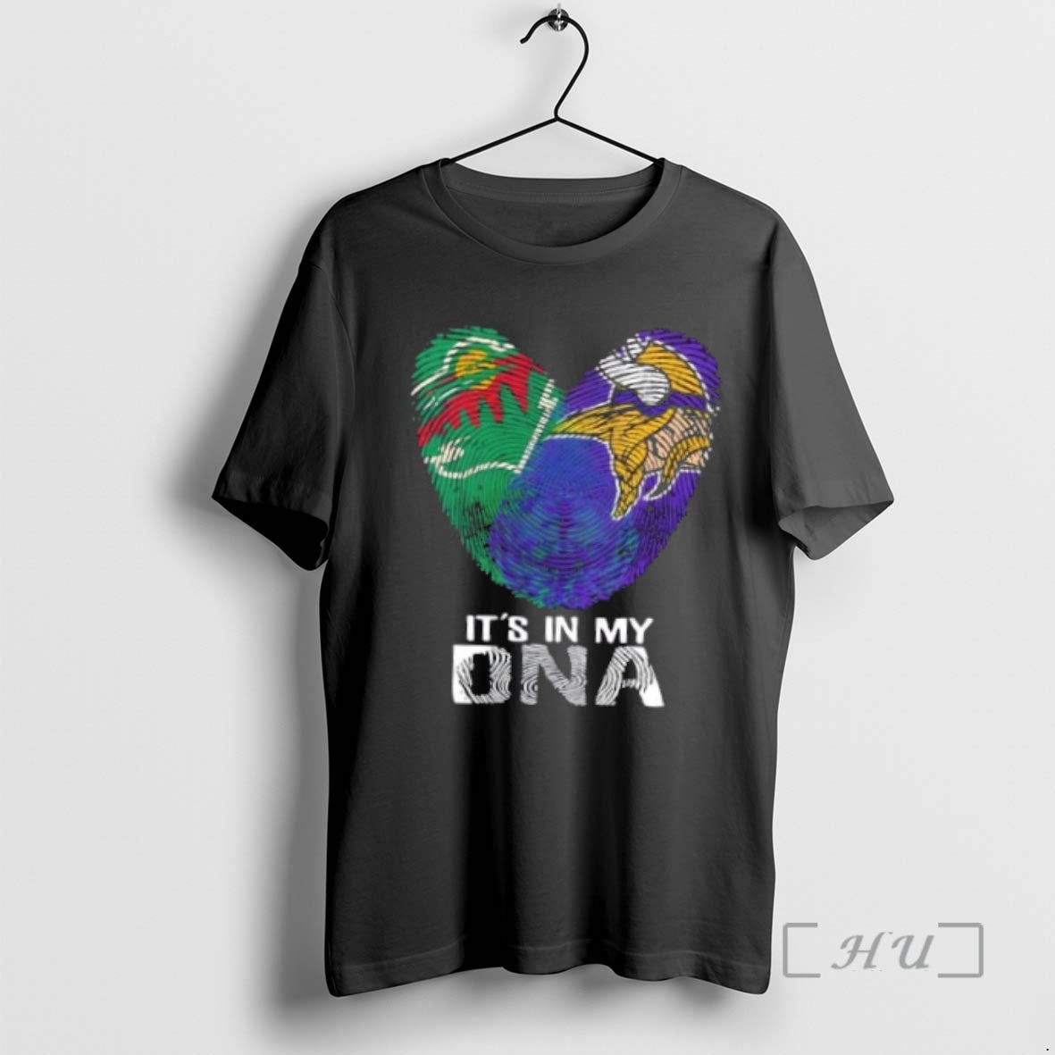 Officials Minnesota Sports Wild X Vikings Its In My Dna Fingerprint Heart Premium T Shirts Hoodie, Sweatshirt